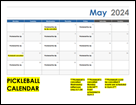 May Pickleball Schedule